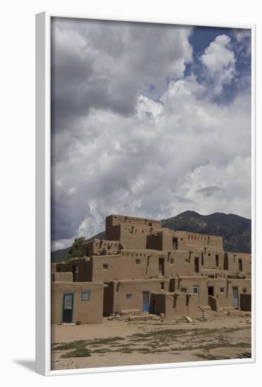 New Mexico, Taos. Taos Pueblo, Pre Hispanic Architecture-Luc Novovitch-Framed Photographic Print