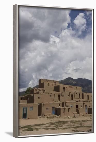 New Mexico, Taos. Taos Pueblo, Pre Hispanic Architecture-Luc Novovitch-Framed Photographic Print