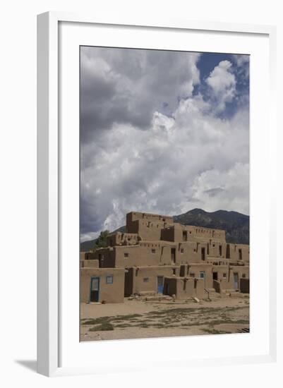 New Mexico, Taos. Taos Pueblo, Pre Hispanic Architecture-Luc Novovitch-Framed Photographic Print