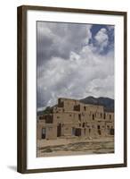 New Mexico, Taos. Taos Pueblo, Pre Hispanic Architecture-Luc Novovitch-Framed Photographic Print