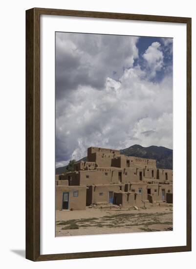 New Mexico, Taos. Taos Pueblo, Pre Hispanic Architecture-Luc Novovitch-Framed Photographic Print