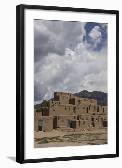 New Mexico, Taos. Taos Pueblo, Pre Hispanic Architecture-Luc Novovitch-Framed Photographic Print