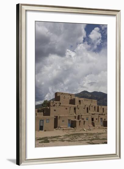 New Mexico, Taos. Taos Pueblo, Pre Hispanic Architecture-Luc Novovitch-Framed Photographic Print