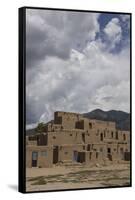 New Mexico, Taos. Taos Pueblo, Pre Hispanic Architecture-Luc Novovitch-Framed Stretched Canvas