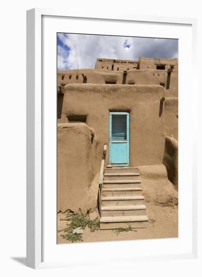 New Mexico, Taos. Taos Pueblo, Pre Hispanic Architecture-Luc Novovitch-Framed Photographic Print