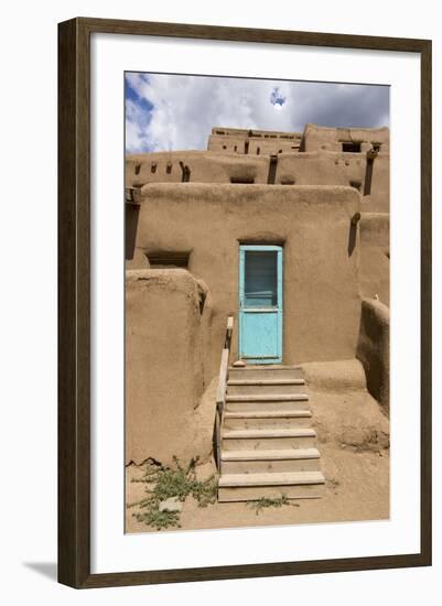 New Mexico, Taos. Taos Pueblo, Pre Hispanic Architecture-Luc Novovitch-Framed Photographic Print