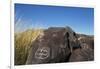 New Mexico, Three Rivers Petroglyph Site. Petroglyph on Rocks-Don Paulson-Framed Photographic Print