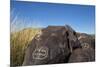 New Mexico, Three Rivers Petroglyph Site. Petroglyph on Rocks-Don Paulson-Mounted Premium Photographic Print