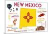 New Mexico - Typography and Icons-Lantern Press-Mounted Art Print