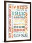 New Mexico - Typography-Lantern Press-Framed Art Print