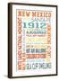 New Mexico - Typography-Lantern Press-Framed Art Print