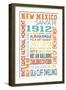 New Mexico - Typography-Lantern Press-Framed Art Print