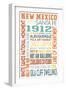 New Mexico - Typography-Lantern Press-Framed Art Print