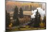 New Mexico, USA - Cumbres & Toltec Scenic Steam Train, from Chama, New Mexico to Antonito, Color...-Panoramic Images-Mounted Photographic Print