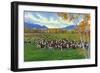 New Mexico, View of Cattle on the Range-Lantern Press-Framed Art Print