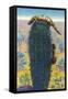 New Mexico - View of Gila Monsters on Cactus-Lantern Press-Framed Stretched Canvas