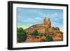 New Mexico, View of Navajo Church Rock near Gallup-Lantern Press-Framed Art Print