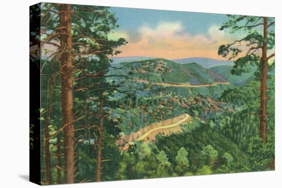 New Mexico, View of the Black Range Hwy between Hot Springs and Silver City-Lantern Press-Stretched Canvas