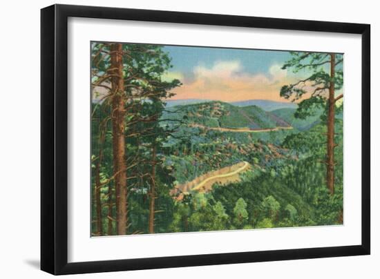 New Mexico, View of the Black Range Hwy between Hot Springs and Silver City-Lantern Press-Framed Art Print