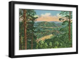 New Mexico, View of the Black Range Hwy between Hot Springs and Silver City-Lantern Press-Framed Art Print