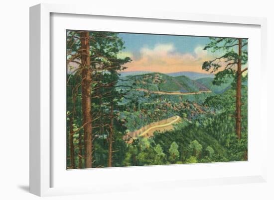 New Mexico, View of the Black Range Hwy between Hot Springs and Silver City-Lantern Press-Framed Art Print