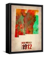 New Mexico Watercolor Map-NaxArt-Framed Stretched Canvas