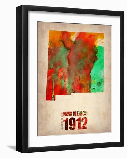 New Mexico Watercolor Map-NaxArt-Framed Art Print