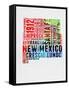 New Mexico Watercolor Word Cloud-NaxArt-Framed Stretched Canvas