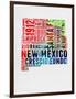 New Mexico Watercolor Word Cloud-NaxArt-Framed Art Print