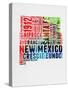 New Mexico Watercolor Word Cloud-NaxArt-Stretched Canvas