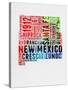 New Mexico Watercolor Word Cloud-NaxArt-Stretched Canvas