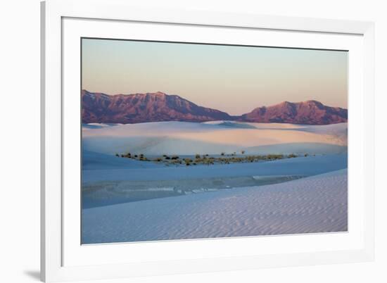 New Mexico. White Sands National Monument landscape of sand dunes and mountains-Hollice Looney-Framed Premium Photographic Print