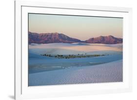 New Mexico. White Sands National Monument landscape of sand dunes and mountains-Hollice Looney-Framed Premium Photographic Print