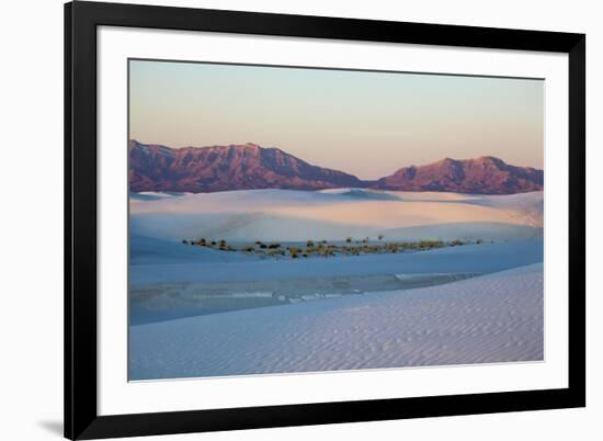 New Mexico. White Sands National Monument landscape of sand dunes and mountains-Hollice Looney-Framed Premium Photographic Print