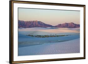 New Mexico. White Sands National Monument landscape of sand dunes and mountains-Hollice Looney-Framed Premium Photographic Print