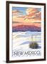 New Mexico - White Sands Sunset-Lantern Press-Framed Art Print