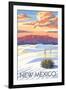 New Mexico - White Sands Sunset-Lantern Press-Framed Art Print