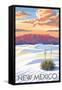 New Mexico - White Sands Sunset-Lantern Press-Framed Stretched Canvas