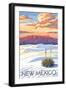 New Mexico - White Sands Sunset-Lantern Press-Framed Premium Giclee Print