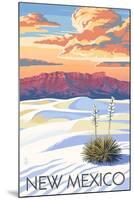 New Mexico - White Sands Sunset-Lantern Press-Mounted Art Print