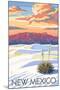 New Mexico - White Sands Sunset-Lantern Press-Mounted Art Print