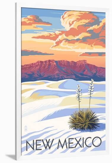 New Mexico - White Sands Sunset-Lantern Press-Framed Art Print