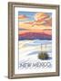 New Mexico - White Sands Sunset-Lantern Press-Framed Art Print
