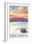 New Mexico - White Sands Sunset-Lantern Press-Framed Art Print