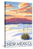 New Mexico - White Sands Sunset-Lantern Press-Stretched Canvas