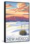 New Mexico - White Sands Sunset-Lantern Press-Framed Stretched Canvas