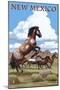 New Mexico - Wild Horses-Lantern Press-Mounted Art Print