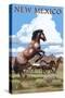 New Mexico - Wild Horses-Lantern Press-Stretched Canvas