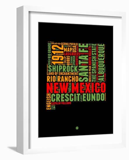 New Mexico Word Cloud 1-NaxArt-Framed Art Print