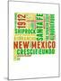 New Mexico Word Cloud Map-NaxArt-Mounted Art Print
